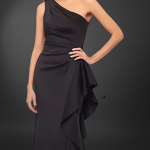 noir elegance one shoulder gown