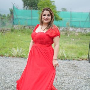 scarlet puff sleeve maxi dress