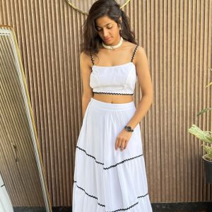 monochrome mirage white dress