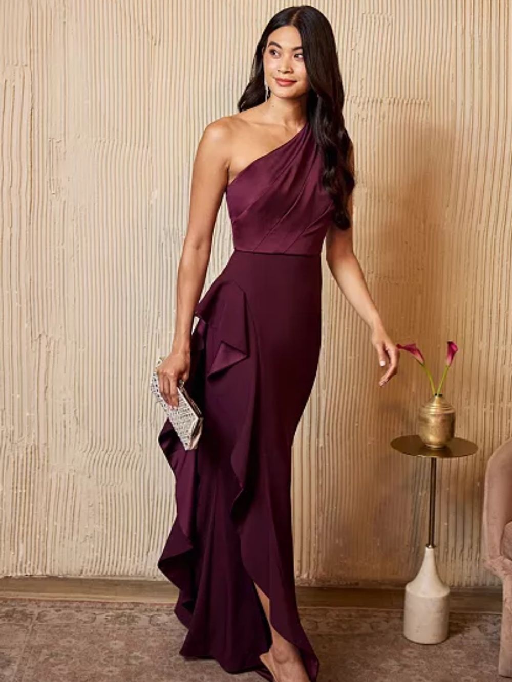 merlot radiance one shoulder gown merlot radiance one shoulder gown