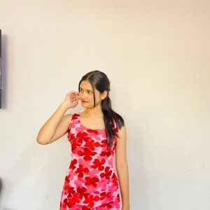 rosy bloom sleeveless tunic