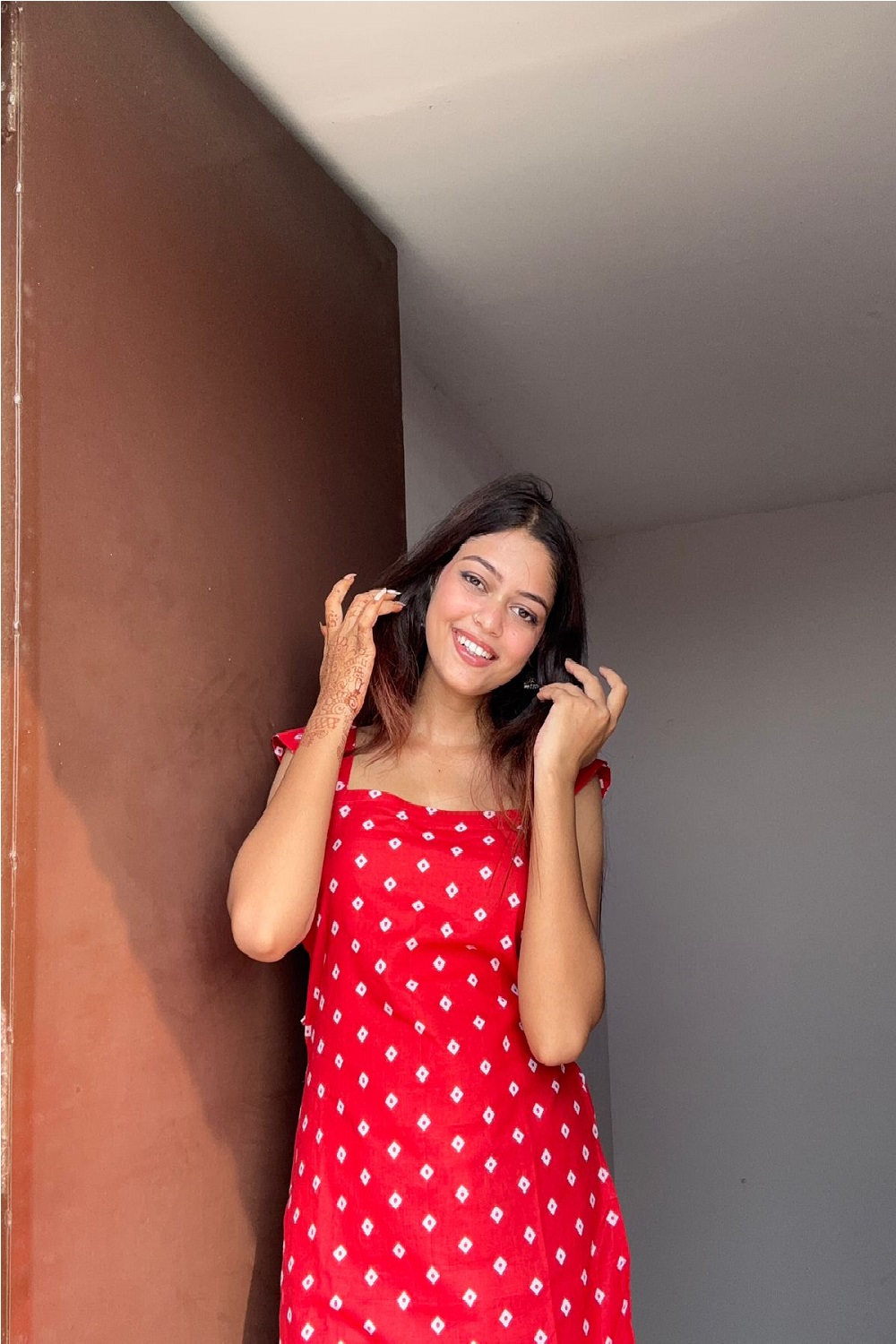 red printed cotton kurti red printed cotton kurti