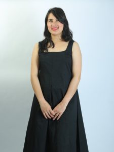 square neck a line dress