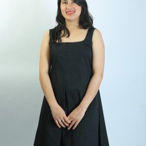 square neck a line dress