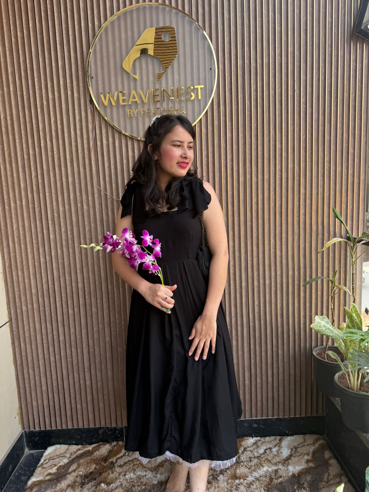 women's black fit & flare midi dress women's black fit & flare midi dress