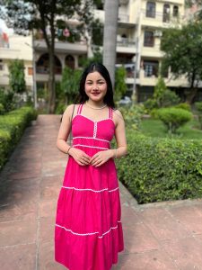 girls red maxi dress