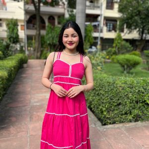 girls red maxi dress