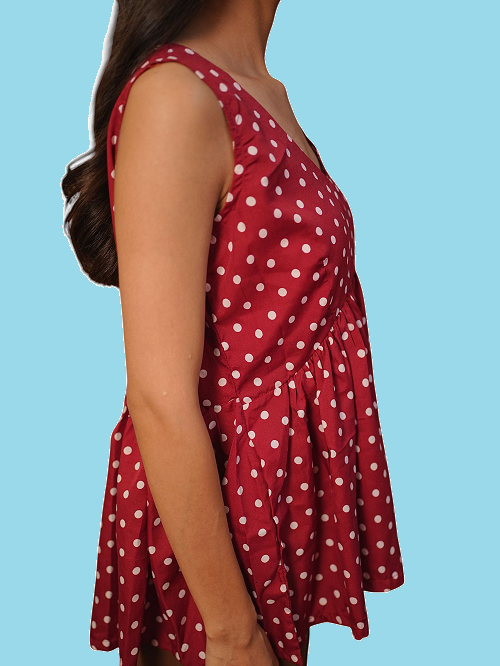 red flared sleeveless top red flared sleeveless top