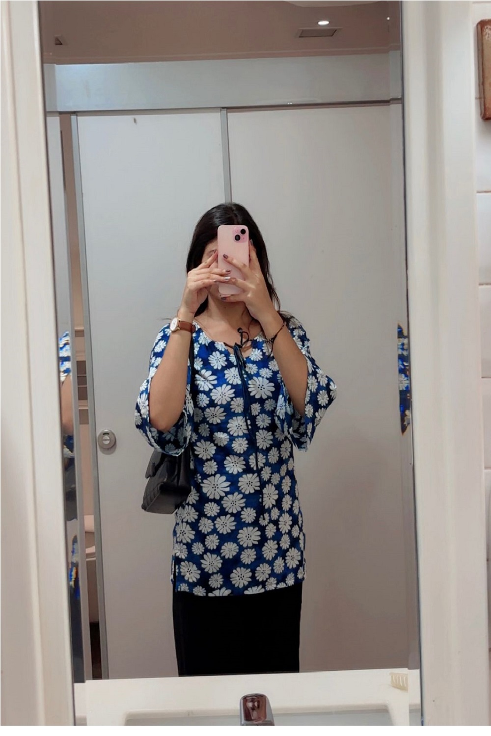 blue floral printed kurti top blue floral printed kurti top