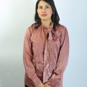 women solid tie up neck top