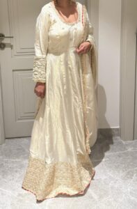 ivory anarkali gown